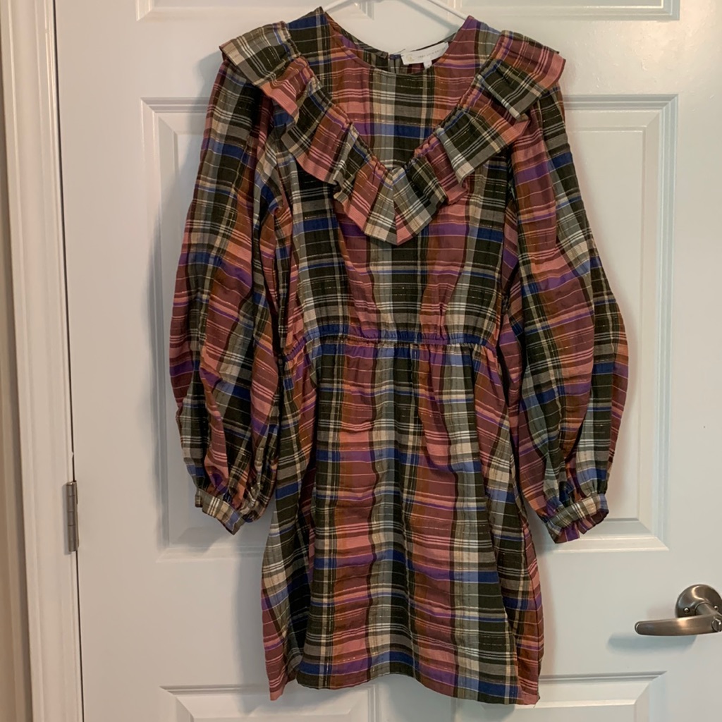 Nwt Corey Lynn Calter Freya Pink Plaid Mini Long Sleeve Dress